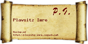 Plavsitz Imre névjegykártya